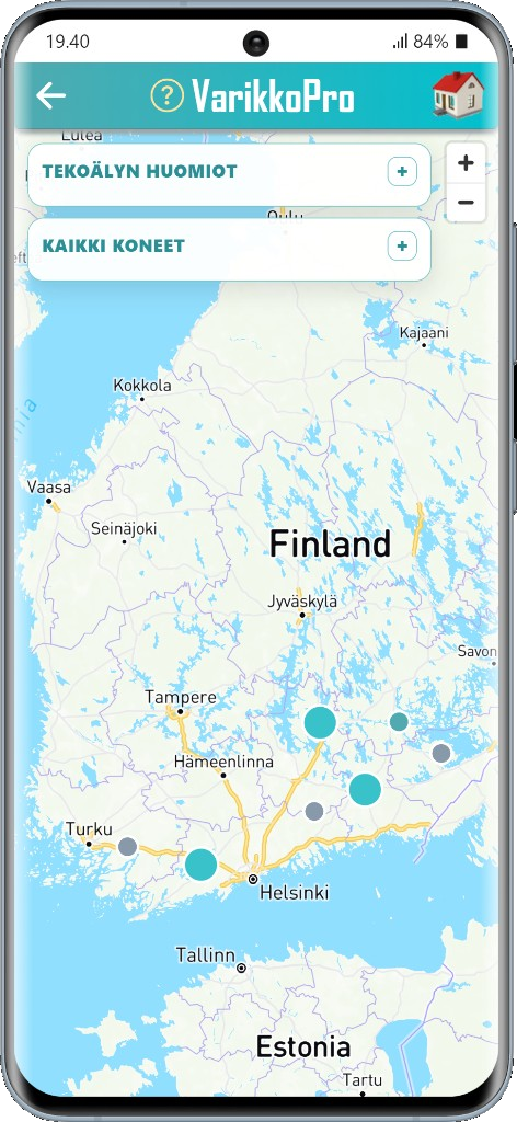VarikkoPro: huomiot ja huoltoehdotukset puhelimessa