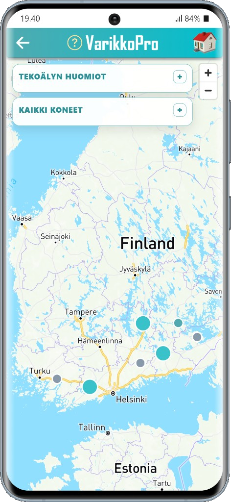 Kaluston seuranta kartalla